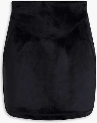 Velour mini skirt