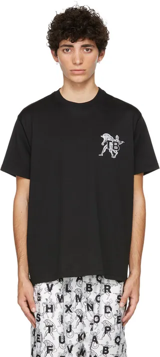 Burberry Black Mythical Alphabet Small 'TB' T-Shirt