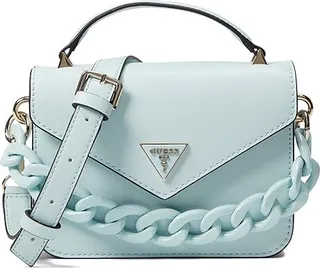 GUESS Corina Mini Top-Handle Flap (Black) Handbags