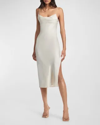 Lottie Pleated Crepe Midi Dress