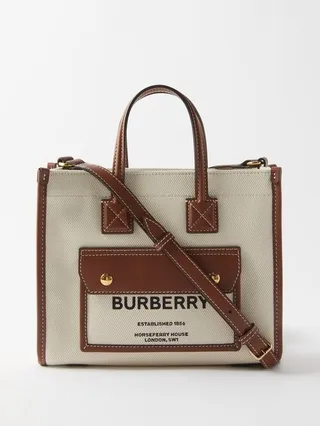 Freya Mini Canvas And Leather Tote Bag