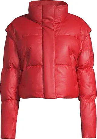 Bailey Convertible Leather Puffer Jacket