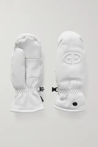 Goldbergh - Hilja Embossed Padded Leather Ski Mittens - White