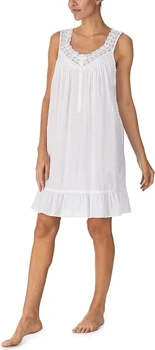 Eileen West Sleeveless Chemise (White) Women's Pajama