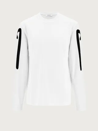 Ferragamo Men Long sleeved logo t-shirt White