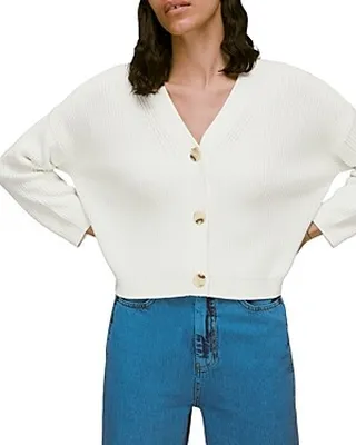 Whistles Mara Cropped V Neck Cardigan