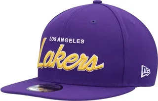 Men's New Era Purple Los Angeles Lakers Script Up 9FIFTY Snapback Hat