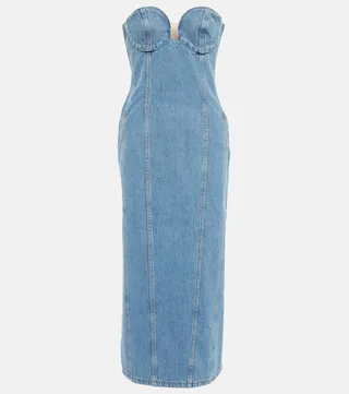 Denim midi dress