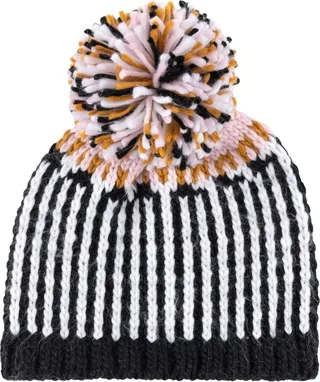 Shiraleah Char Black and White Pom Beanie with Pom