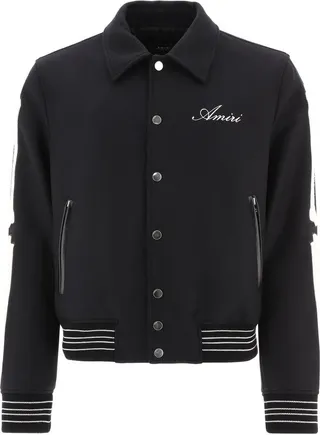Amiri Logo Embroidered Bones Bomber Jacket