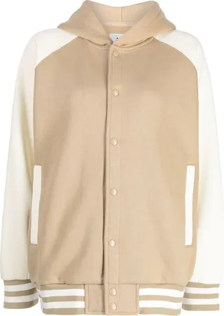 Embroidered-Logo Hooded Bomber-Jacket