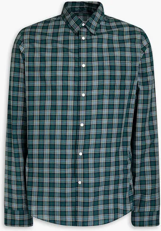 Slim-fit checked cotton shirt