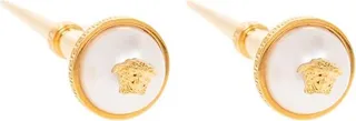 Versace Medusa Plaque Spiked Stud Earrings