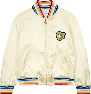 Casablanca Radiating Orange Silk-satin Bomber Jacket