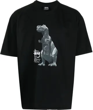 dinosaur-print crew-neck T-shirt