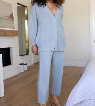 Vena Knit Pant in Light Blue