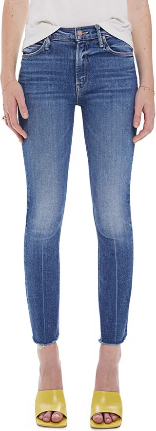 Dazzler Fray Hem Ankle Straight Leg Jeans