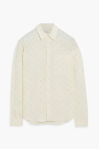 Polka-dot crepe shirt