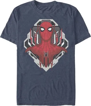 Men's Marvel Spider-Man: Far From Home Tech Emblem T-Shirt - Navy Blue Heather - Medium