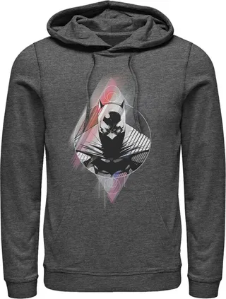 Men's Batman Caped Crusader Prism Pull Over Hoodie - Charcoal Heather - Small