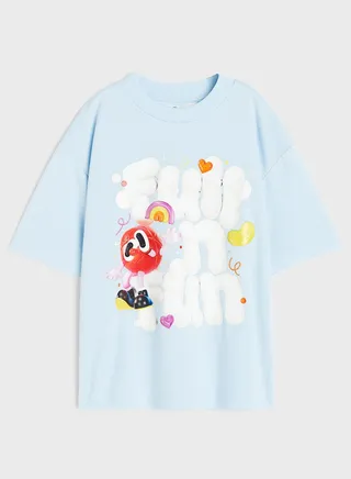 Kids Text Print Oversized T-Shirt