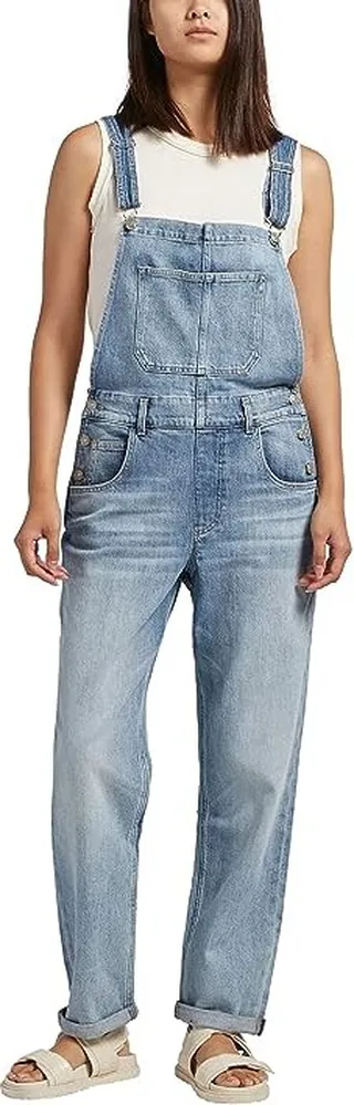 Silver Jeans Co. Straight Leg Baggy Overalls L27929ACS134 (Indigo) Women's Overalls One Piece