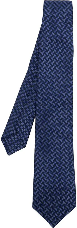 Houndstooth-Jacquard Silk Tie