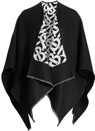 TB Monogram Wool Cape