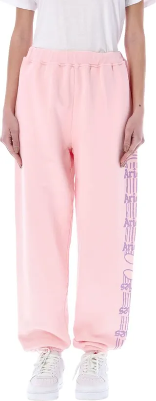 Pink Cotton Column Sweatpant By Aries. Featurin
