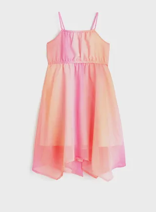 Kids Asymmetric Chiffon Midi Dress