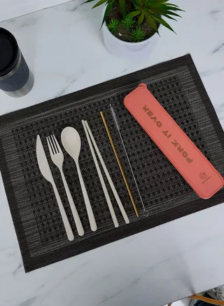 Portable Flatware Set Straw - Fork It Over