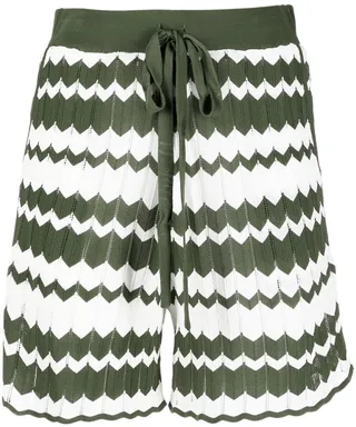 Chevron Pattern Knitted Shorts
