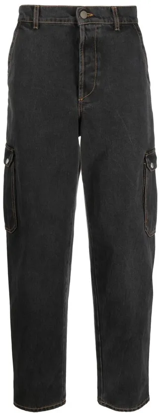 Tapered Cargo-Pocket Jeans