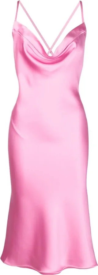 Slip-On Satin Midi Dress