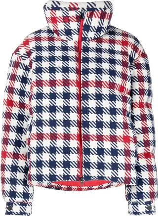 Gingham-Check Puffer Jacket