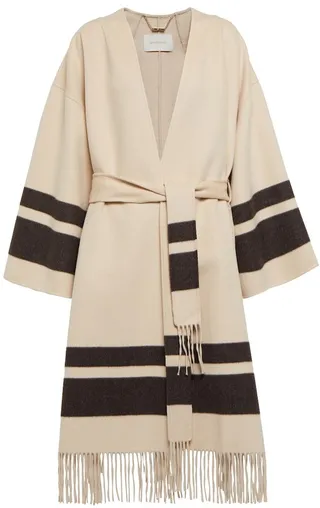 Striped wool coat