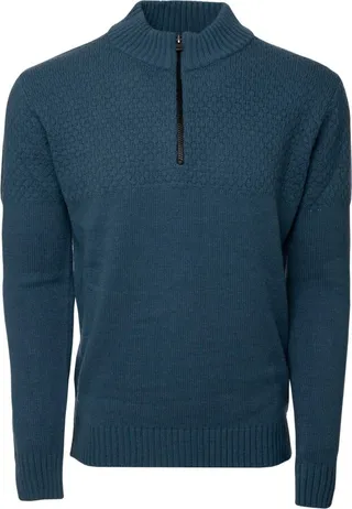 X-Ray Men's Mock Neck Texture Quarter Zip Knitted Sweater