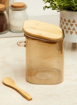 Small Cork Glass Storage Jar With Spoon