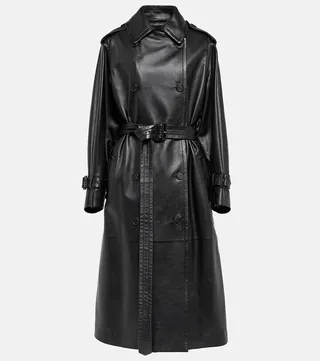 Benzy leather trench coat