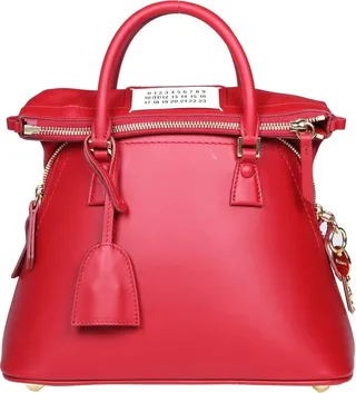 5ac Mini In Leather And Red Fabric