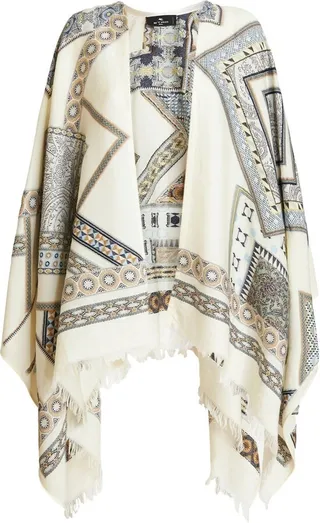 Geometric-Print Cape