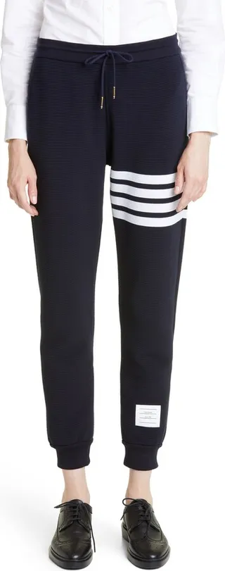 4-Bar Detail Ottoman Rib Cotton Joggers