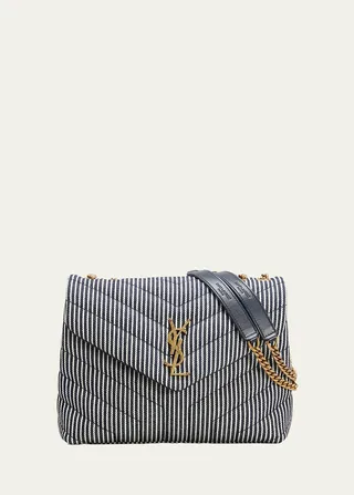 Loulou Small Striped Chain Shoulder Bag