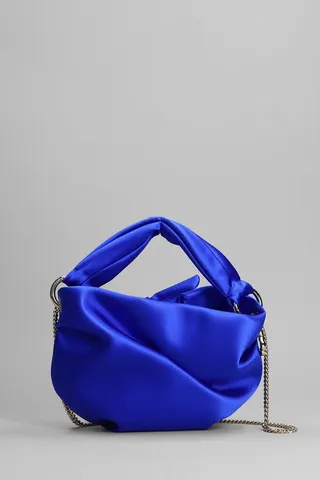 Bonny Sat Hand Bag In Blue Satin