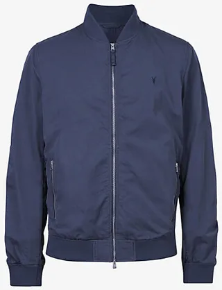 Mens Command Blue Bassett Regular-fit Cotton-blend Bomber Jacket