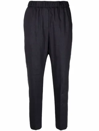 Cropped Straight-Leg Trousers
