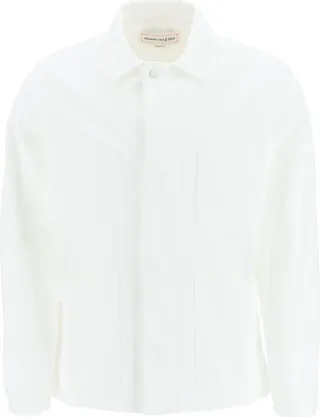 Alexander McQueen Logo Detailed Denim Jacket