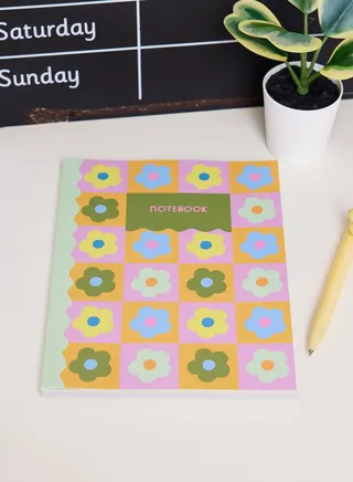 A5 Size Flower Printed Notebook
