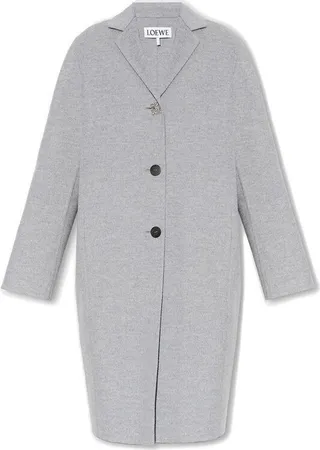 Loewe Single-Breasted Logo Plaque Coat