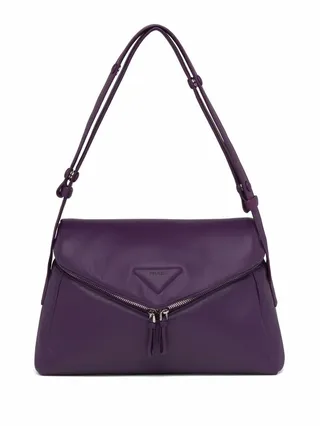 Logo-Patch Front-Flap Shoulder Bag